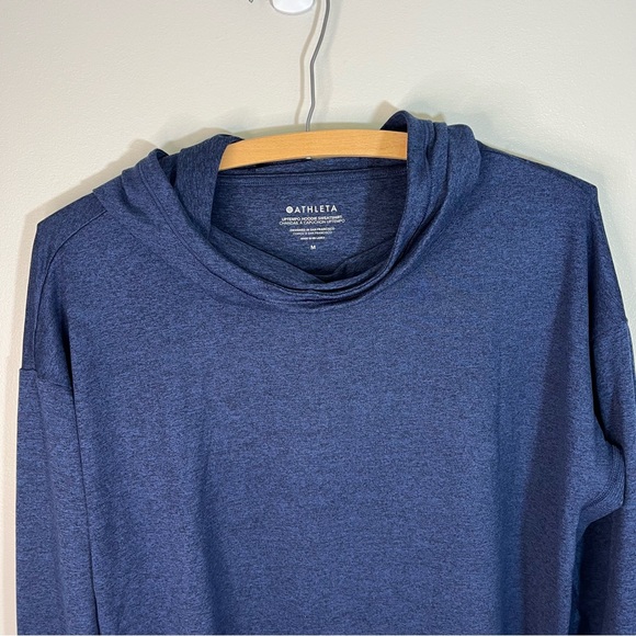 Athleta Uptempo Lightweight Women's Navy Blue Hoodie Top Sweatshirt Size… - Picture 3 of 11